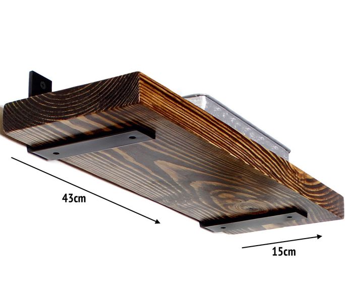 DVK Полка Настенная Лофт 43х15х3.6см Rustic Сосна покрыта маслами цвет Орех 1шт., Орех